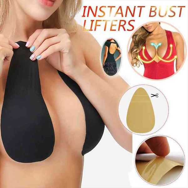 

1 pair woman breast lift tape push up adhesive sticker invisible bra bikinis pad silicone bra bikini swimwear, White;black