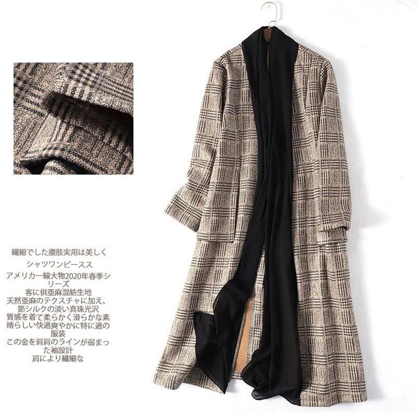 

women's trench coats spring 2021 fashionable suede coat long, Tan;black