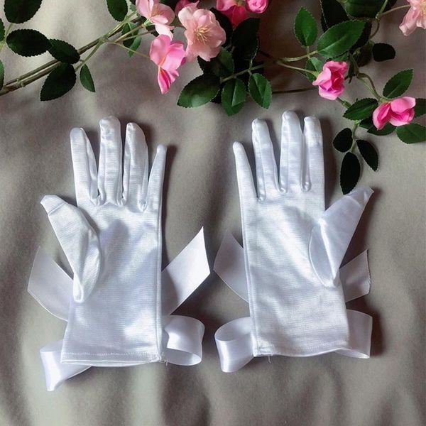 

bowknot pearl bride white satin gloves short wedding gloves women finger bridal gloves wedding accessories gants de mariee h sqcynv