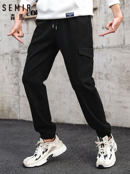 

semir casual men 2019 winter new overalls loose feet trousers beam pants trend brand man