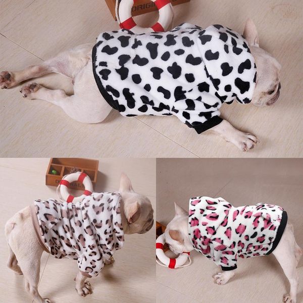 

soft leopard pet dog clothes autumn winter dog cat coat jacket hooded for small medium dogs chihuahua french bulldog bbyovl