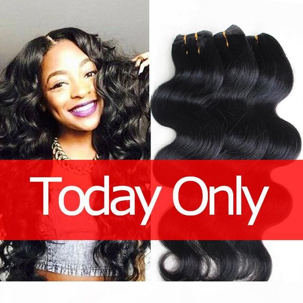 

brazilian body wave human hair weaves double weft 6pcs lot natural black color