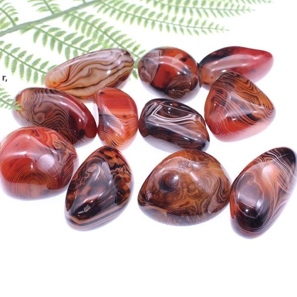 Weihnachtsgeschenk 5 Stück wunderschöne natürliche Sardonyx-Trommelsteine und Mineralien Palmachat-Edelsteine Heilkristalle für die Heimdekoration RRA12295