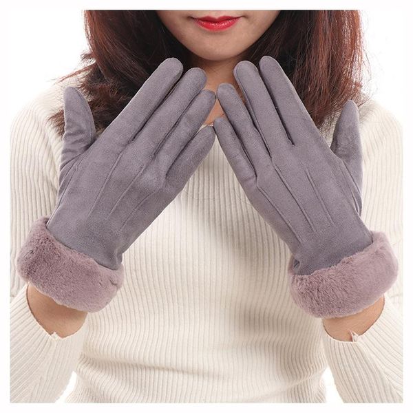 

five fingers gloves women' winter cotton mittens wind and cold, Blue;gray