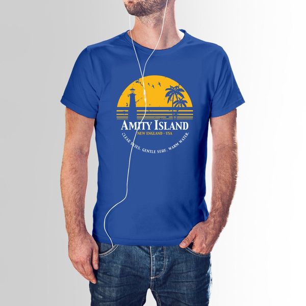 

amity island inspired by jaws movie shark printed fashion 3d letters print men fashion printed hooded sweatshirt hoodie men t shirt