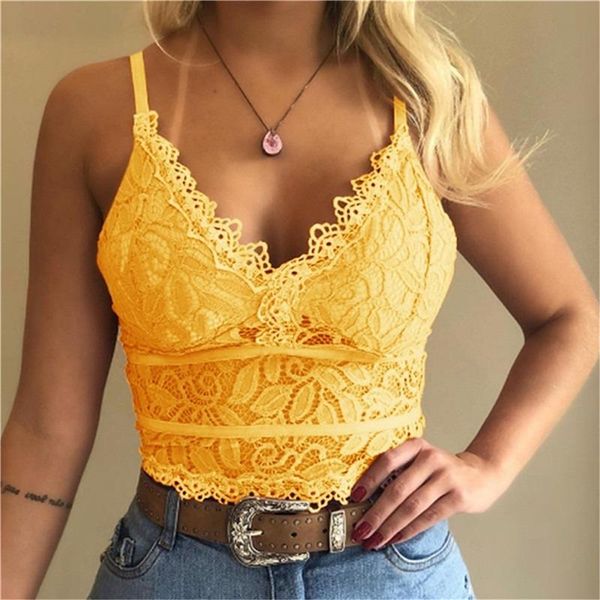 

2021 new eyelash lace strap wrapped chest shirt new underwear ladies camisole black white women summer crop 5 colors