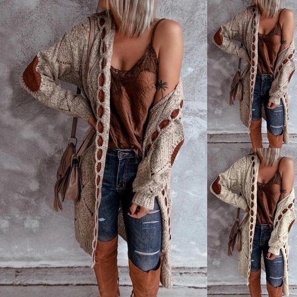 

случайные женские зимние ретро стиль с длинным рукавом открытый передний кардиган лоскутное колена с капюшоном пальто вагурдные кардиган для, White