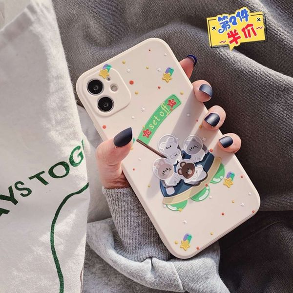 

space bear for 12prox mobile phone 11 cartoon 8plus creative xs max silicone 12mini female xr soft 7 / se male case cover