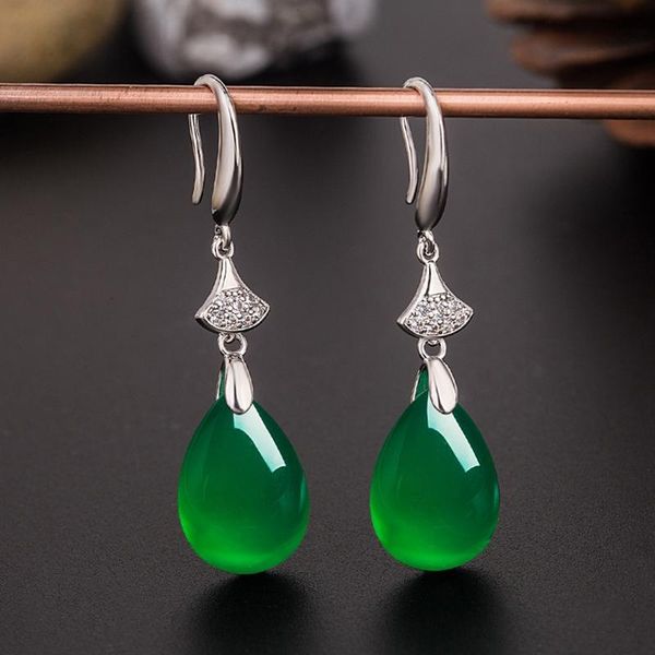 

dangle & chandelier imitation emerald jewelry earrings green, Silver