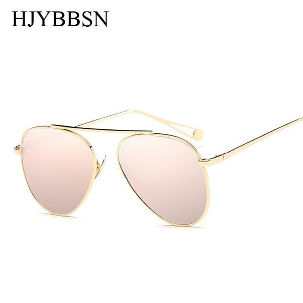 

sunglasses hjybbsn ladies pink brand designer vintage gold mirror sun glasses alloy frame retro for women men, White;black