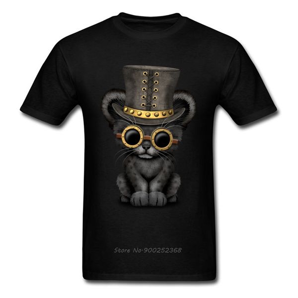 

steampunk black panther cub men brand new summer cute animal cartoon 3d black clothing fun harajuku hoodie designers t shirts sweatshirt