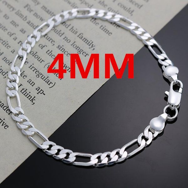 

silver color men women wedding exquisite noble fashion 6mm 4mm bracelets fashion jewelry christmas gifts h219 h jllwwv, Black