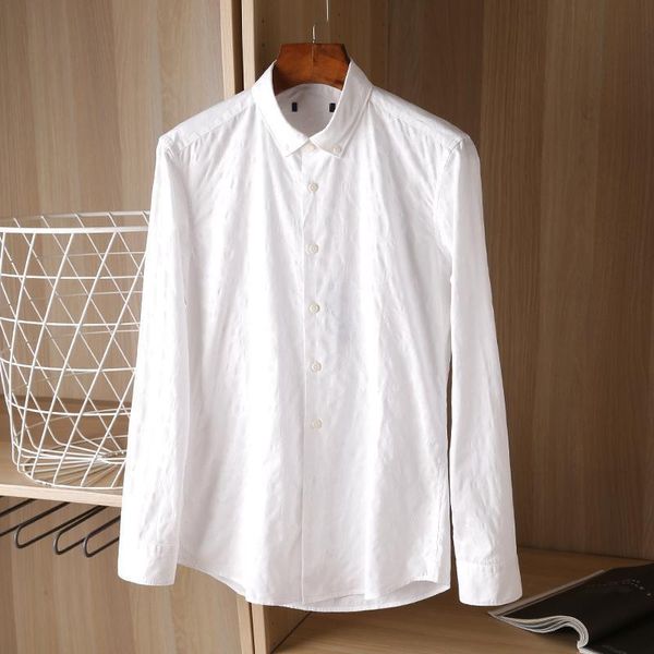 

cotton comfort shop long sleeve men's korean slim young students trend white shirt, White;black