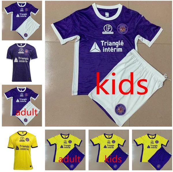 

toulouse fc soccer jersey 2020 2021 maillot de foot home away rhys healey anriste bayo spierings adli men kits kids football shirts uniforms, Black;yellow