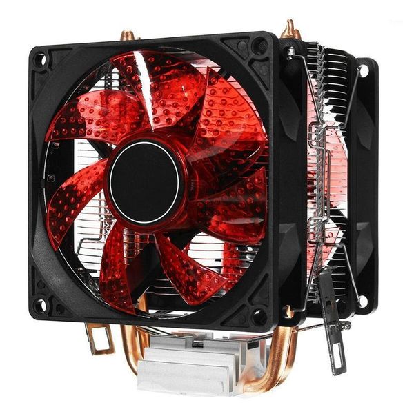 

lapcooling pads led dual fan 2heat pipe quiet cpu cooler heatsink for1