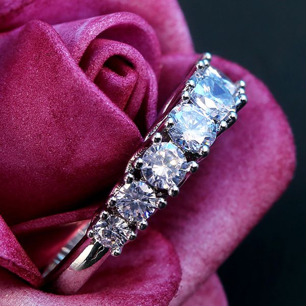 

februaryfrost brand 9 cubic zircons luxury knuckle ring for women gorgeous silver plated femal engagement ring fashion finger accessories