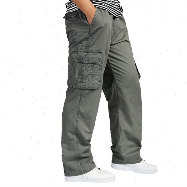 

men cargo pants summer overall baggy army green pant workman tactical loose trousers mens long pants plus size xxxl 4xl 5xl 6xl, Black