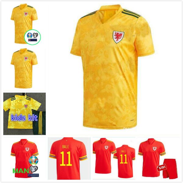 

2020 2021 уэльс футбол джерси kids kit 20 21 bale allen джеймс бен дэвис уилсон футбольные майки футболки, Black;yellow