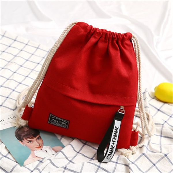 

new fashion canvas drawstring backpack bag cinch sack new fashion accesories portable casual string sackpack rucksacks 155 k2