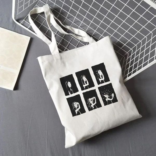 

2020 dark soul my autism my depression shoulder canvas bags new fashion harajuku shopping bag retro fun cartoon casual women bag