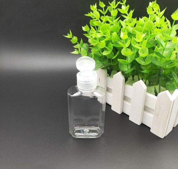 

60ml pet plastic bottle with cap transparent square shape bottle for makeup remover disposa jllimm lucky2005