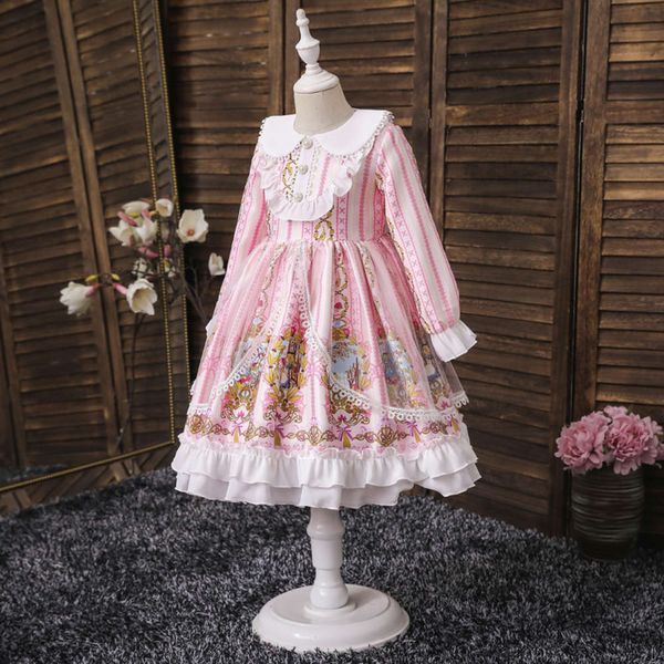 

children's girls' lolita princs long bubble sve new year's drs kerkprlw, Red;yellow