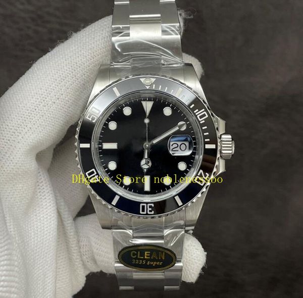 

2 style super clean factory cal 3235 904l steel watch wristwatches mens 41mm 126610ln 126610 black dial green ceramic bezel eta sa215v, Slivery;brown