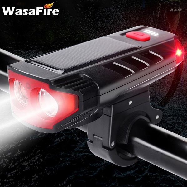 

solar bicycle headlight t6 light usb charging night riding glare mountain bike bicycle accessories cycling equipment1