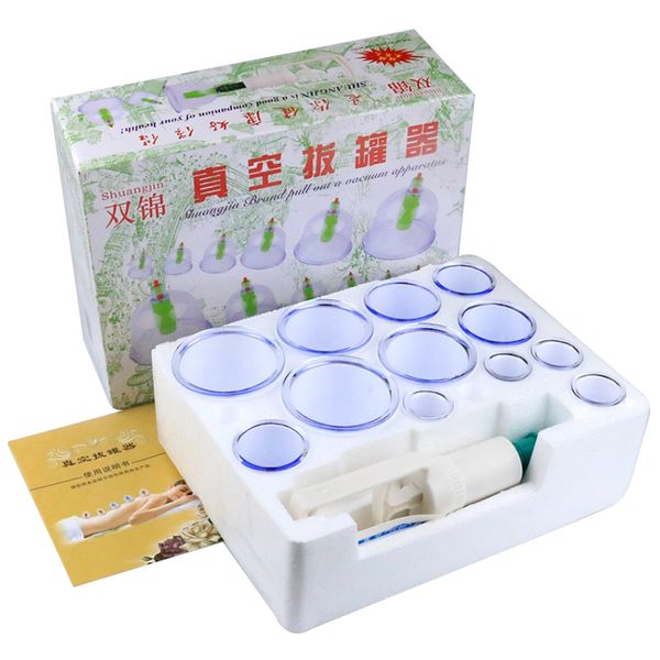 

chinese professional vacuum cupping for full body massager shuangjin 12 cups cupping set therapy machine