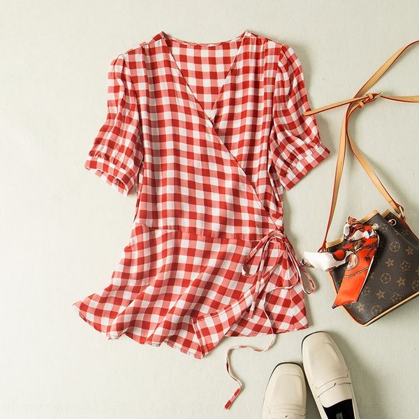 

4azih рубашка шотландки 2020 и mini mini plaid 2020 и шелк bxo1t шелковая рубашка, White