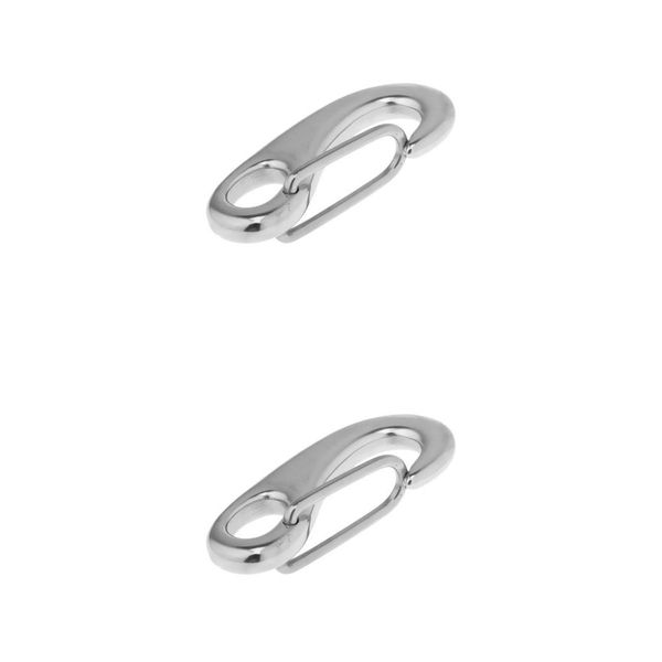 

2 pieces stainless steel spring gate snap clip hook quick link carabiner silver