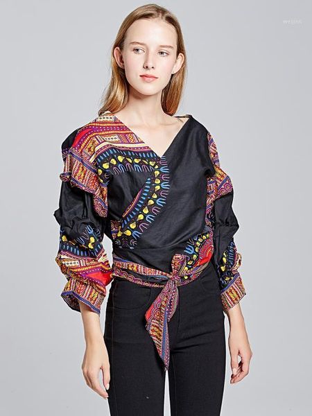 

girls v neck cross dashiki 100% cotton dashiki female vestido festa 20191, Red