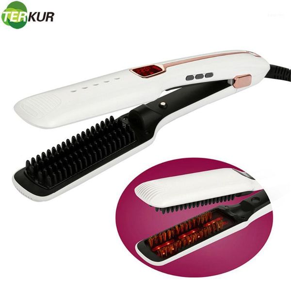 

steam straight hair brush anti-scald straight hair comb comb wet and dry straightening 360 rotatable blow dry ion brush1