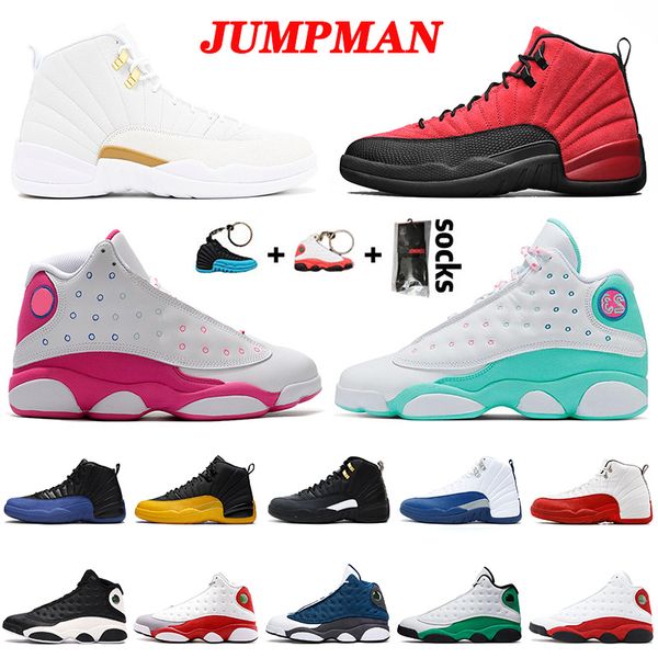 

2021 новое прибытие баскетбол jumpman обувь сор зеленый розовый 12s 13s flu game белые мужчины женщины игры royal university gold спортивные, White;red