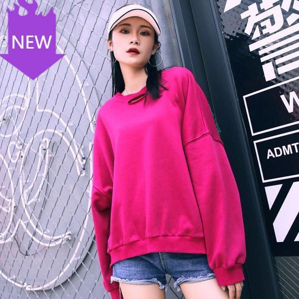 

women's hoodies & sweatshirts pattern long sleeve harakuju clothes autumn and winter pink sweatshirt women tassel eyes1, Black