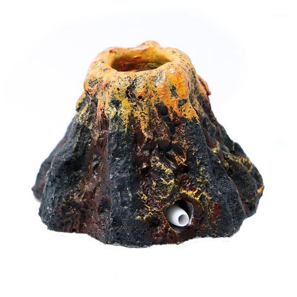 

aquarium volcano shape & air bubble stone oxygen pump fish tank ornament1