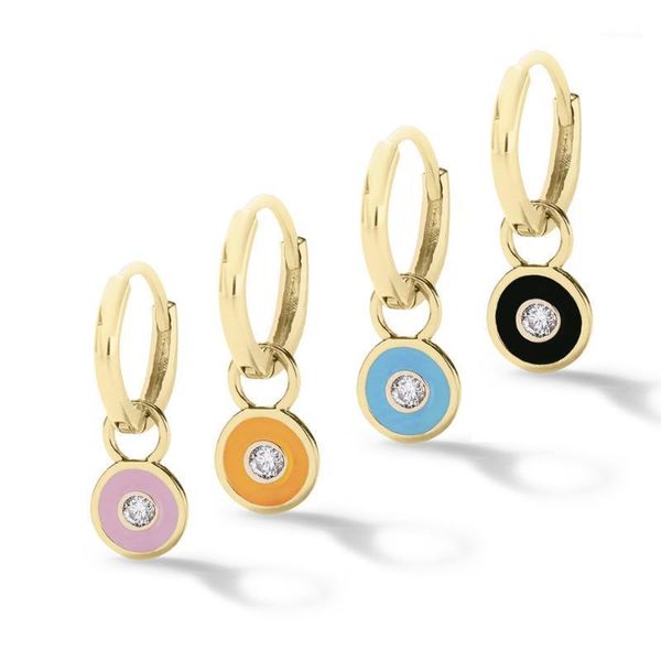 

dangle & chandelier 4 pcs alloy drip oil rhinestone earrings for women cute mini round piercing women's set fashion jewelry 20211, Silver