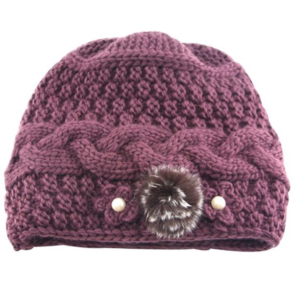 

women knitted hats soft floral winter fashion wear resistant artificial wool daily warm casual elastic outdoor multicolored, Blue;gray