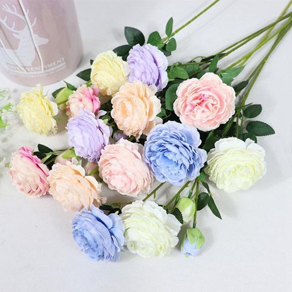 

simulation flower fake flower wedding party artificial bouquet home decor artificial roses flowers plant1