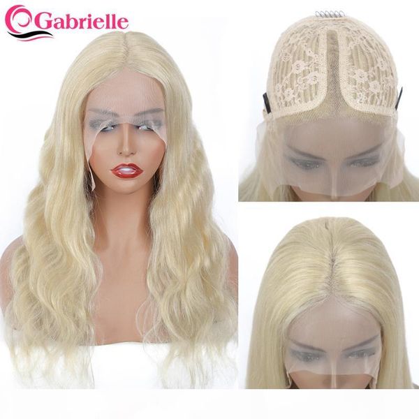 

gabrielle 613 blonde t part lace human hair wigs transparent lace wigs 28inch brazilian body wave colored remy hair, Black;brown