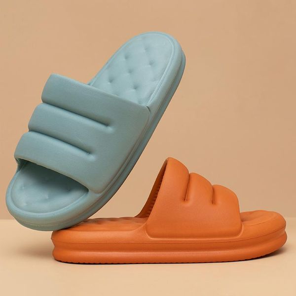 

slippers 2021 summer indoor women bath trend thick 4cm heel bedroom couples flat shoes non-slip home ladies eva slides, Black