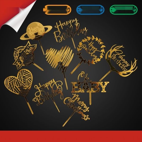 

vmzjt acrylic happy creative decoration cake 4qndu cake plug-in ornaments baking baked plug-in jewelry