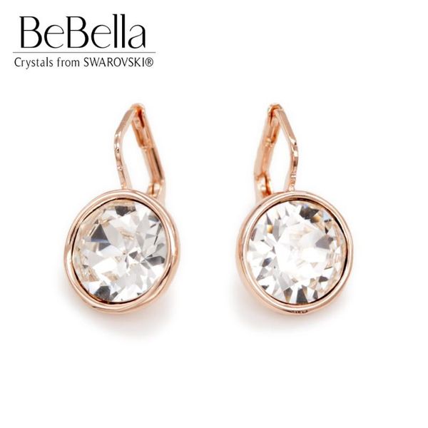 

bebella 1.2cm mini bella piercing drop earrings crystals from gold color plated fashion jewelry for women girls gift, Silver