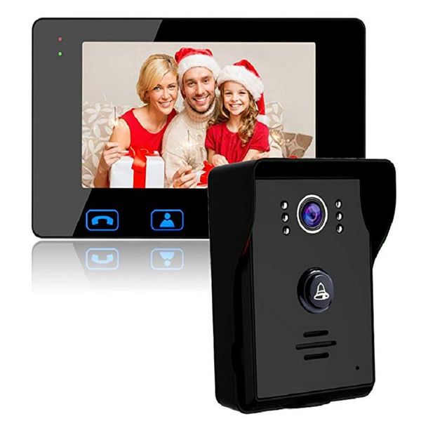 

video door phones saful 7'' wired phone doorbell intercom home security system push button hd camera
