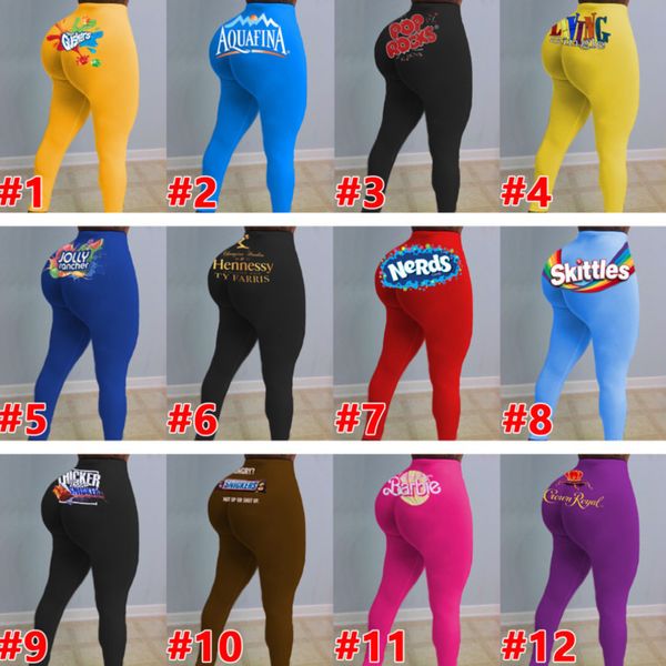 

women yoga pants slim personalise pattern letters printed leggings ladies new fashion tight long trousers clothing 2020, Black;white
