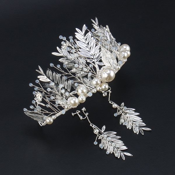 

kxianmei baroque dress princess headdress korean bride wedding atmosphere crown ornament female hair hoop m, Silver