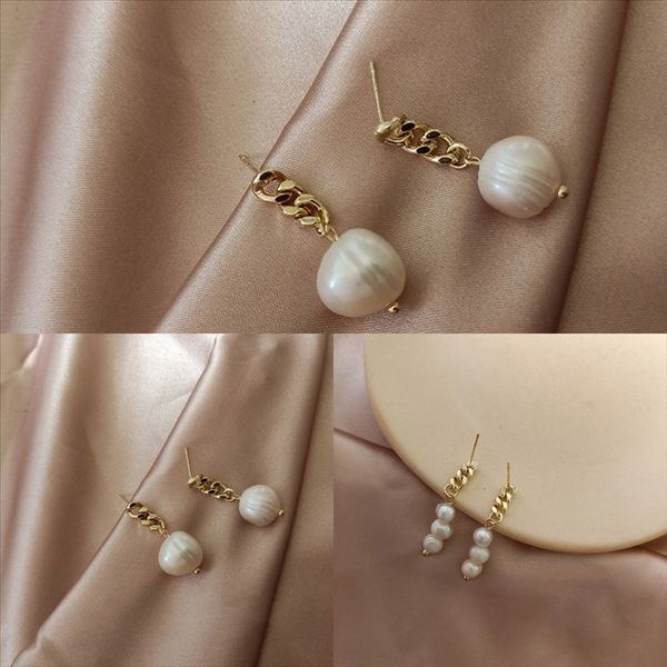 

s2az vintage earring earrings gold metal link chain gothic jewelry for woman earrings for women goth brand femme brincos punk earring, Golden