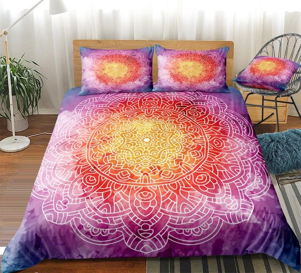 

bohemain bedding set boho mandala duvet cover set mandala floral bed linen orange purple bedclothes boho hippie home textile