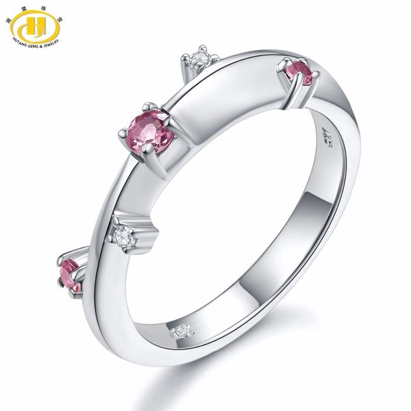 

natural pink tourmaline z solid 925 sterling silver women's ring colorful engagement jewelry wedding birthday gift 201006, Golden;silver