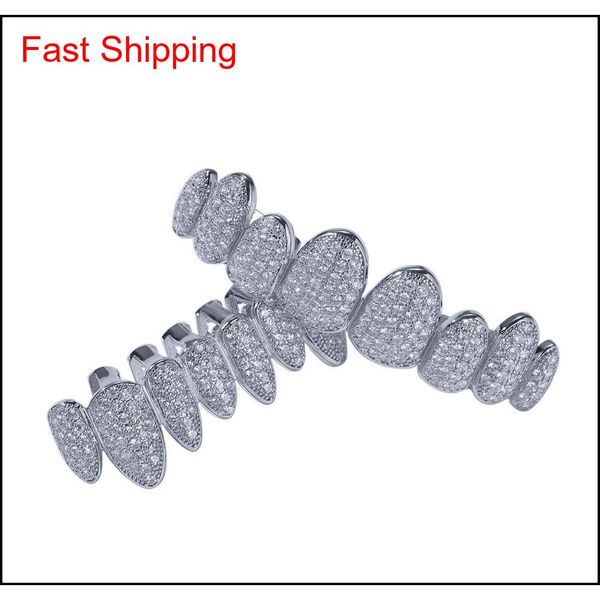 

fashion hip hop/punk teeth grillz set gold silver irregular 8-tooth canines with zircon teeth grillz wo qyllhf mj_fashion